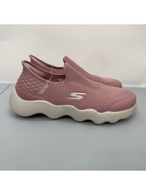 Skechers GO WALK Tidal Slip On Loafers Shoes Massage Fit Mauve Pink Womens 9